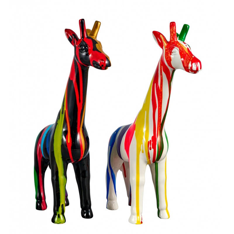 Set of 2 Decorative statues in GIRAFONS resin (H35 cm) (multicolored) - image 60110