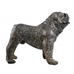 Statua decorativa in resina BULLDOG glitterata (H70 cm / L90 cm) (nero)