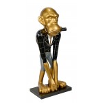 Estatua decorativa de resina BILL MAJORDORME (H140 cm) (gris, negro, dorado)