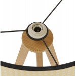 Tripod floor lamp in natural wood and rattan MAXOU (natural)