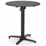 Foldable terrace table round foot black ROSIE (Ø 68 cm) (black)