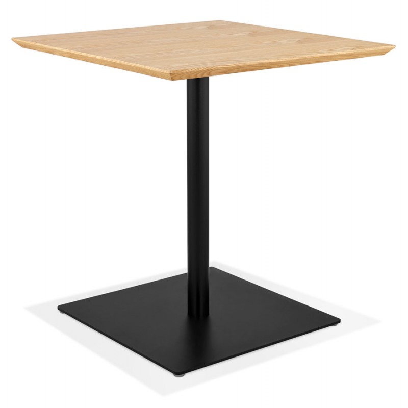 Mesa de diseño pie cuadrado negro ADRIANA (natural) (70x70 cm) - image 60237