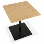 Mesa de diseño pie cuadrado negro ADRIANA (natural) (70x70 cm)
