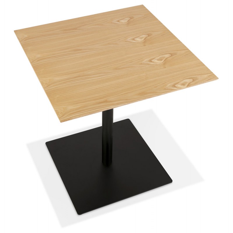 Mesa de diseño pie cuadrado negro ADRIANA (natural) (70x70 cm) - image 60238