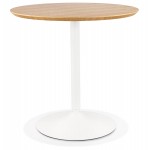 Round dining table design white foot SHORTY (Ø 80 cm) (natural)