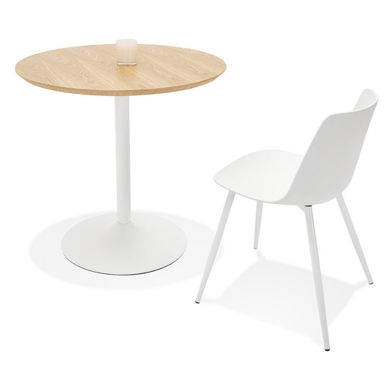 Round dining table design white foot SHORTY (Ø 80 cm) (natural) - image 60267