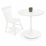 Table à manger ronde design pied blanc CHARLINE (Ø 80 cm) (blanc)