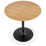 Table à manger ronde design pied noir SHORTY (Ø 80 cm) (naturel)