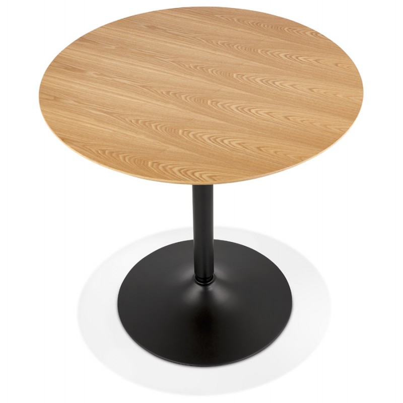 Tavolo da pranzo rotondo design piede nero SHORTY (Ø 80 cm) (naturale) - image 60275