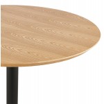 Mesa de comedor redonda diseño pie negro SHORTY (Ø 80 cm) (natural)