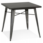 Square industrial dining table ALBANE (dark grey) (76x76 cm)