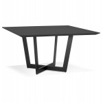 Tavolo da pranzo di design in legno e metallo EMILIE (nero) (140x140 cm)