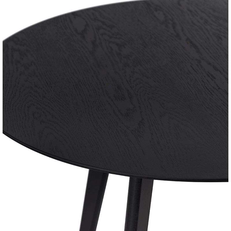 Table à manger industrielle en bois MILLET (Ø 120 cm) (noir) - image 60326