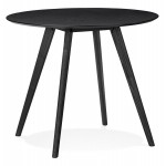 Mesa de comedor redonda diseño industrial ALICIA (Ø 90 cm) (negro)