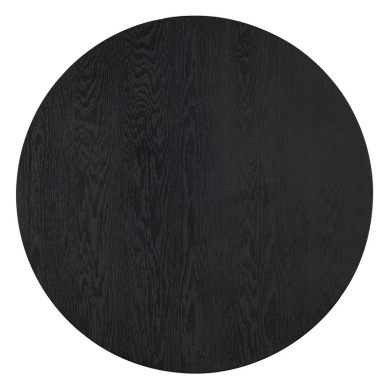 Table à manger ronde design industriel ALICIA (Ø 90 cm) (noir) - image 60349