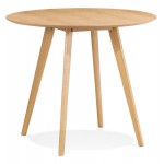 Mesa de comedor redonda de diseño escandinavo ALICIA (Ø 90 cm) (natural)