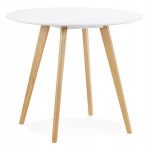 Table à manger ronde design scandinave ALICIA (Ø 90 cm) (blanc)