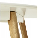 Mesa de comedor redonda de diseño escandinavo ALICIA (Ø 90 cm) (blanco)