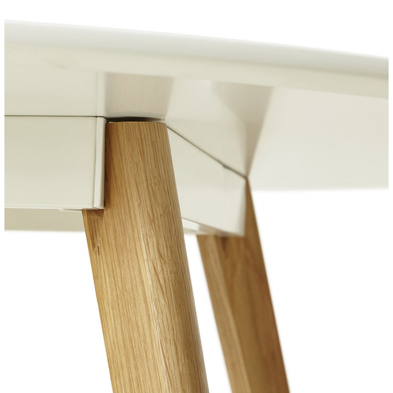 Mesa de comedor redonda de diseño escandinavo ALICIA (Ø 90 cm) (blanco) - image 60365