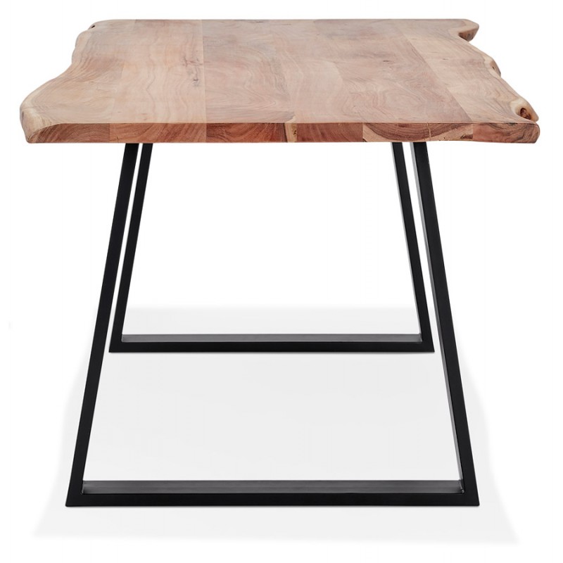 Table à manger en bois massif d'acacia LANA (90x160 cm) (finition naturel) - image 60418