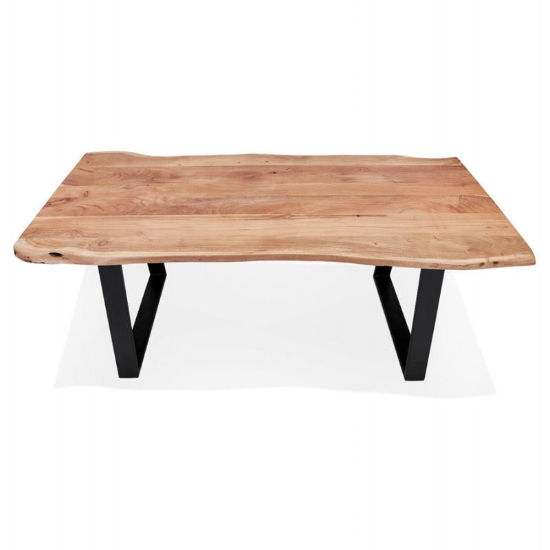 Table à manger en bois massif d'acacia LANA (90x160 cm) (finition naturel) - image 60419