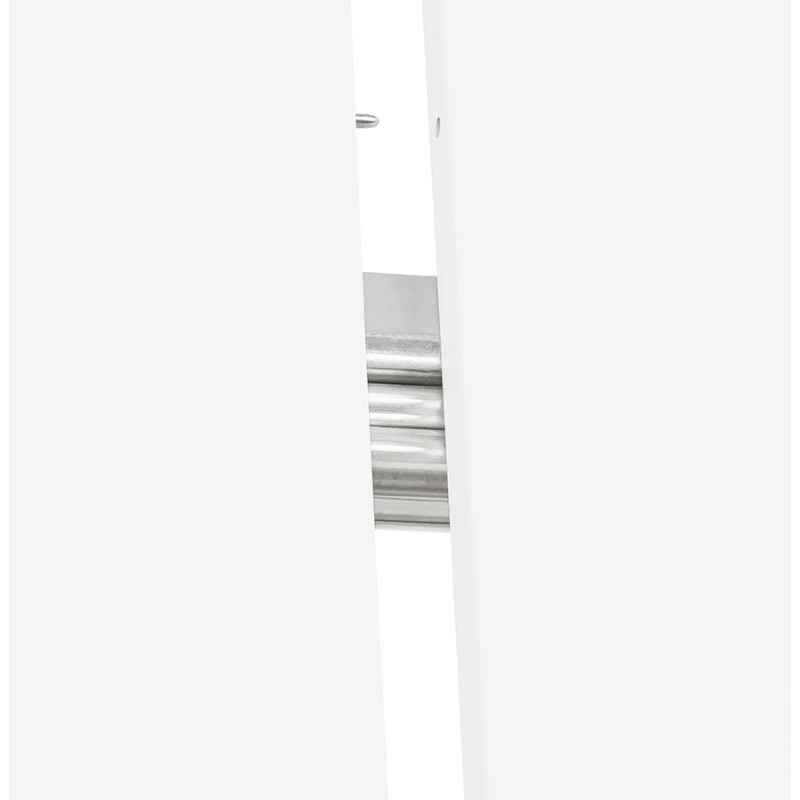 Mesa de comedor extensible de madera y pata de metal blanco ISAAC (120-220x120 cm) (blanco mate) - image 60452