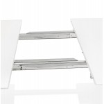 Extendable dining table in wood and legs white metal JUANA (170-270x100 cm) (matt white)