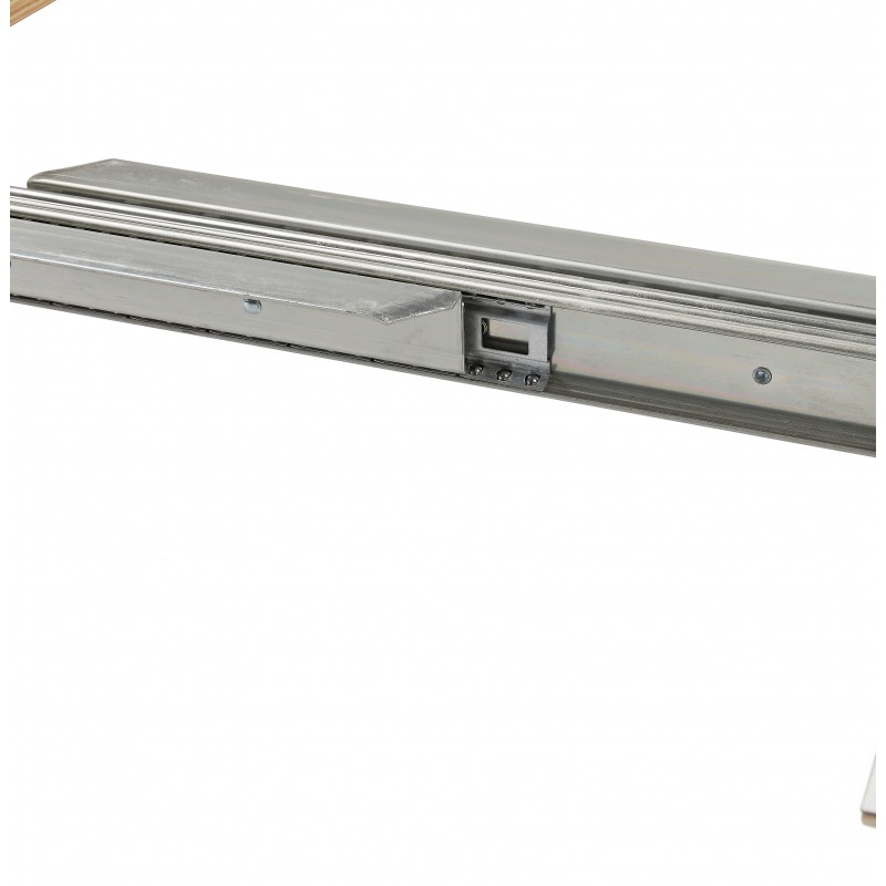 Ausziehbarer Esstisch aus Holz und weißen Metallbeinen MARIE (170-270x100 cm) (weiß) - image 60476