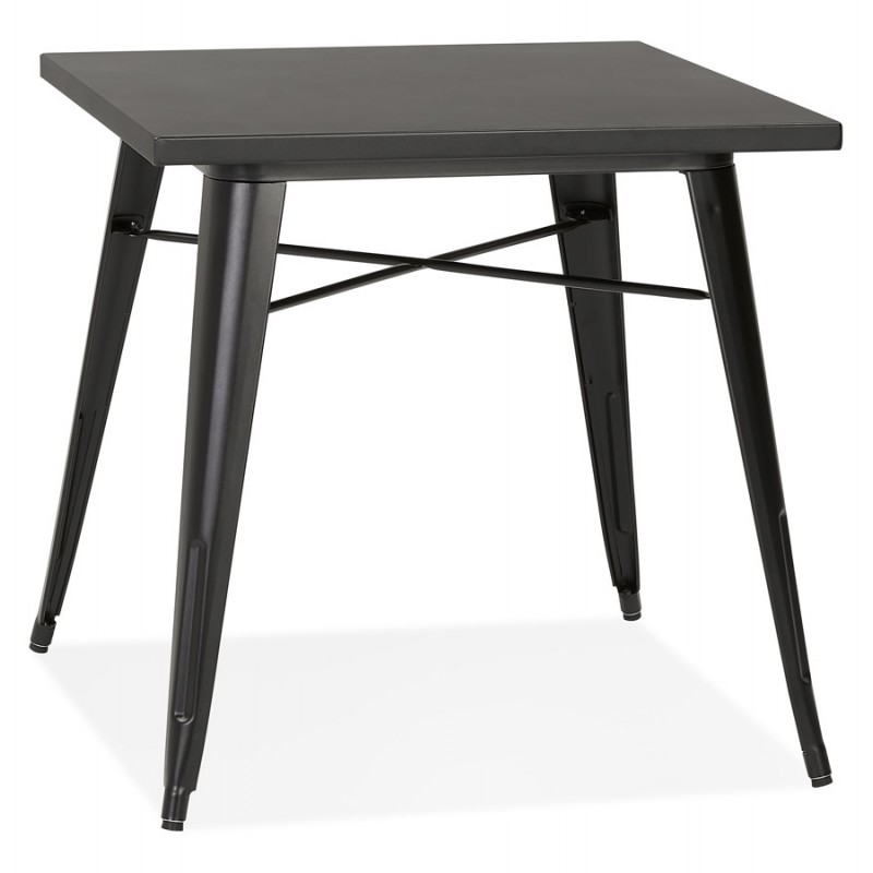 Square industrial dining table ALBANE (76x76 cm) (black) - image 60483