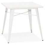 Square industrial dining table ALBANE (76x76 cm) (white)