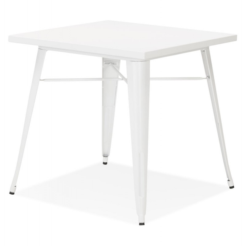 Square industrial dining table ALBANE (76x76 cm) (white) - image 60495