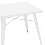 Mesa de comedor industrial cuadrada ALBANE (76x76 cm) (blanco)
