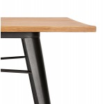Table à manger industrielle en bois massif et métal NAVA (150x80 cm) (finition naturel)