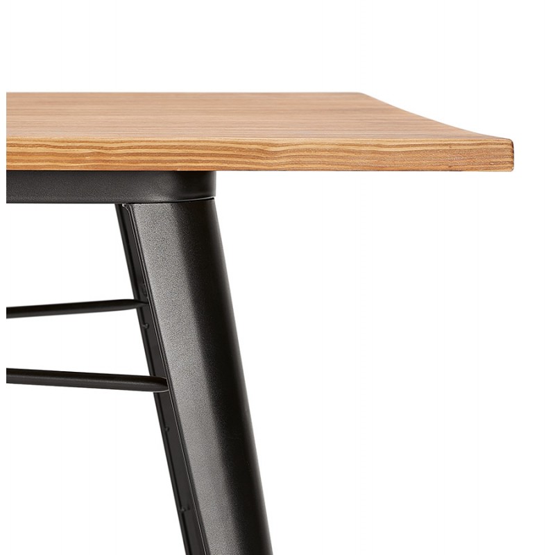 Table à manger industrielle en bois massif et métal NAVA (150x80 cm) (finition naturel) - image 60508
