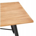Tavolo da pranzo industriale in legno massello e metallo NAVA (150x80 cm) (finitura naturale)
