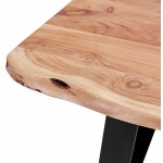 Table à manger en bois massif d'acacia LANA (100x240 cm) (finition naturel)