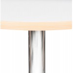 Table de repas design ronde MAYA pied métal chromé (Ø 80 cm) (blanc)