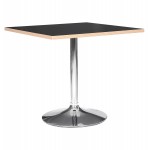 Tavolo da pranzo design piede quadrato in metallo cromato MAYA (80x80 cm) (nero)