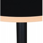 Mesa de comedor de diseño redondo pie con recubrimiento en polvo metal FLANNEL (Ø 80 cm) (negro)