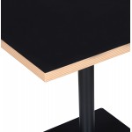 Mesa de comedor diseño de pie cuadrado franela metálica con recubrimiento en polvo (80x80 cm) (negro)