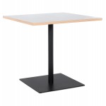 Table de repas design carrée pied métal thermolaqué FLANELLE (80x80 cm) (blanc)