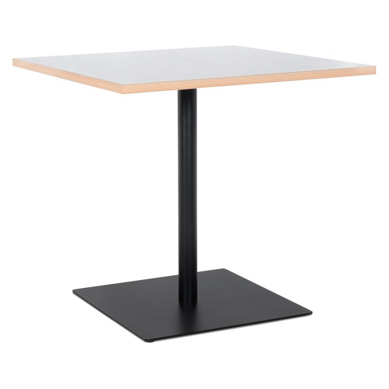 Mesa de comedor diseño de franela metálica con recubrimiento en polvo de pie cuadrado (80x80 cm) (blanco) - image 60566