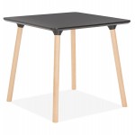 Tavolo da pranzo design piede quadrato in legno di faggio JANINE (80x80 cm) (nero)