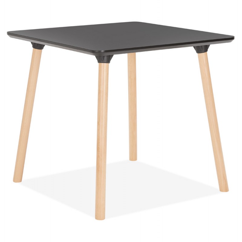 Tavolo da pranzo design piede quadrato in legno di faggio JANINE (80x80 cm) (nero) - image 60571