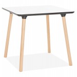 Dining table design square foot beech wood JANINE (80x80 cm) (white)