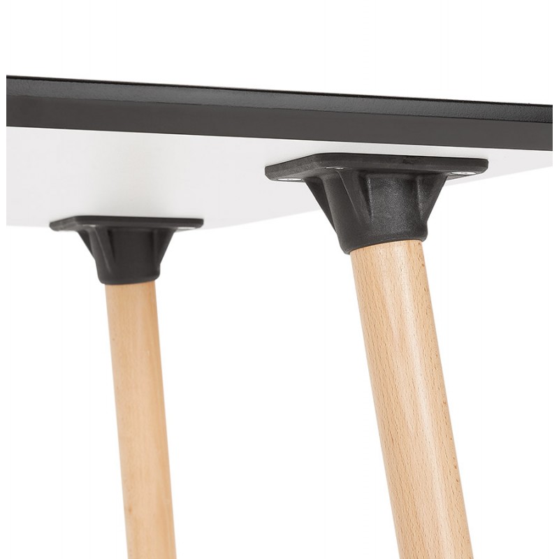 Mesa de comedor de diseño de madera de haya de pie cuadrado JANINE (80x80 cm) (blanco) - image 60581