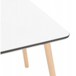Tavolo da pranzo design piede quadrato legno di faggio JANINE (80x80 cm) (bianco)