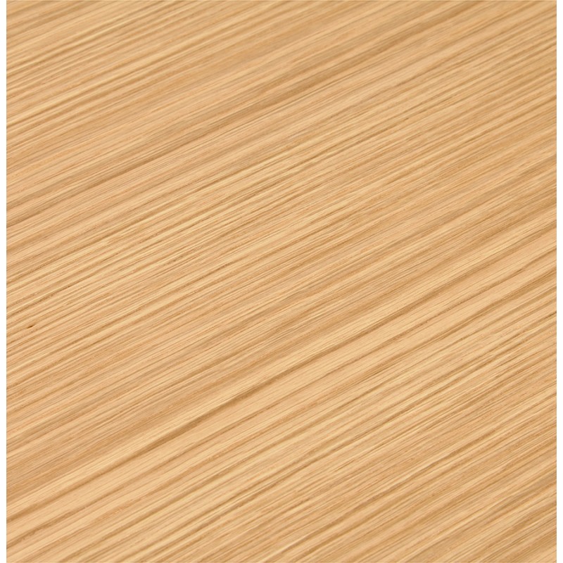Table à manger ronde design ou bureau en bois et métal peint MAUD (Ø 90 cm) (naturel) - image 60590