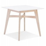 Design square wooden dining table MARTIAL (80x80 cm) (white)