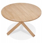 Table de repas design ronde en chêne massif VALENTINE (Ø 120 cm) (naturel)